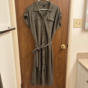 Ann Taylor Button-Up Shirt Dress